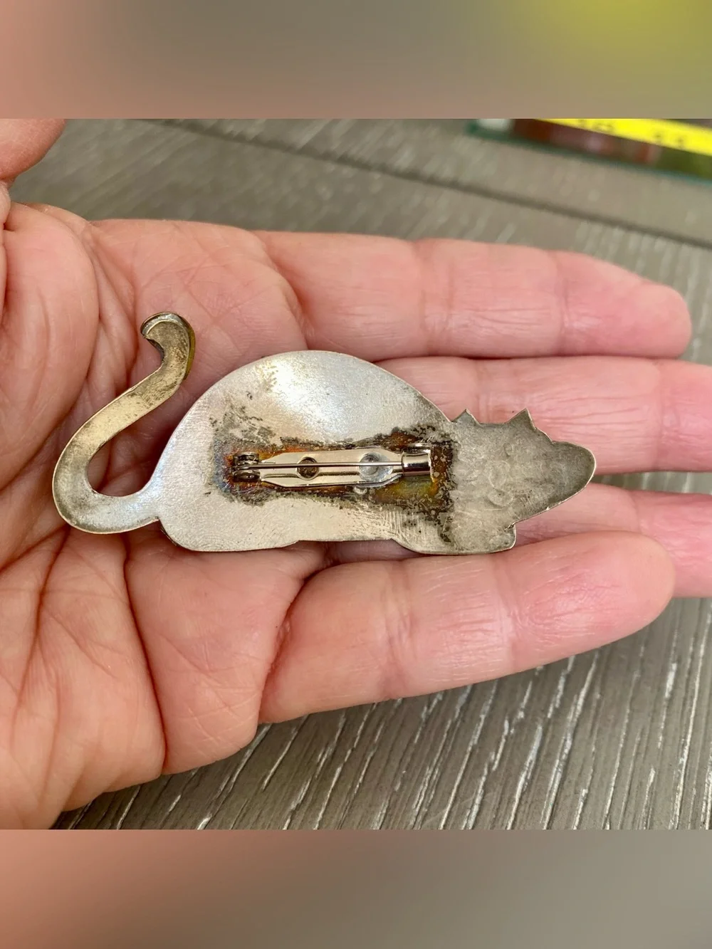 Gold & Silver Striped Cat Brooch - Women Jewelry Brooches